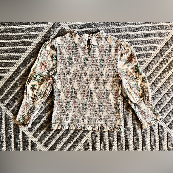 VERONICA BEARD Kali Floral Smocked Puff Sleeves Blouse Top Sz 6 Originally $398 - Picture 13 of 14